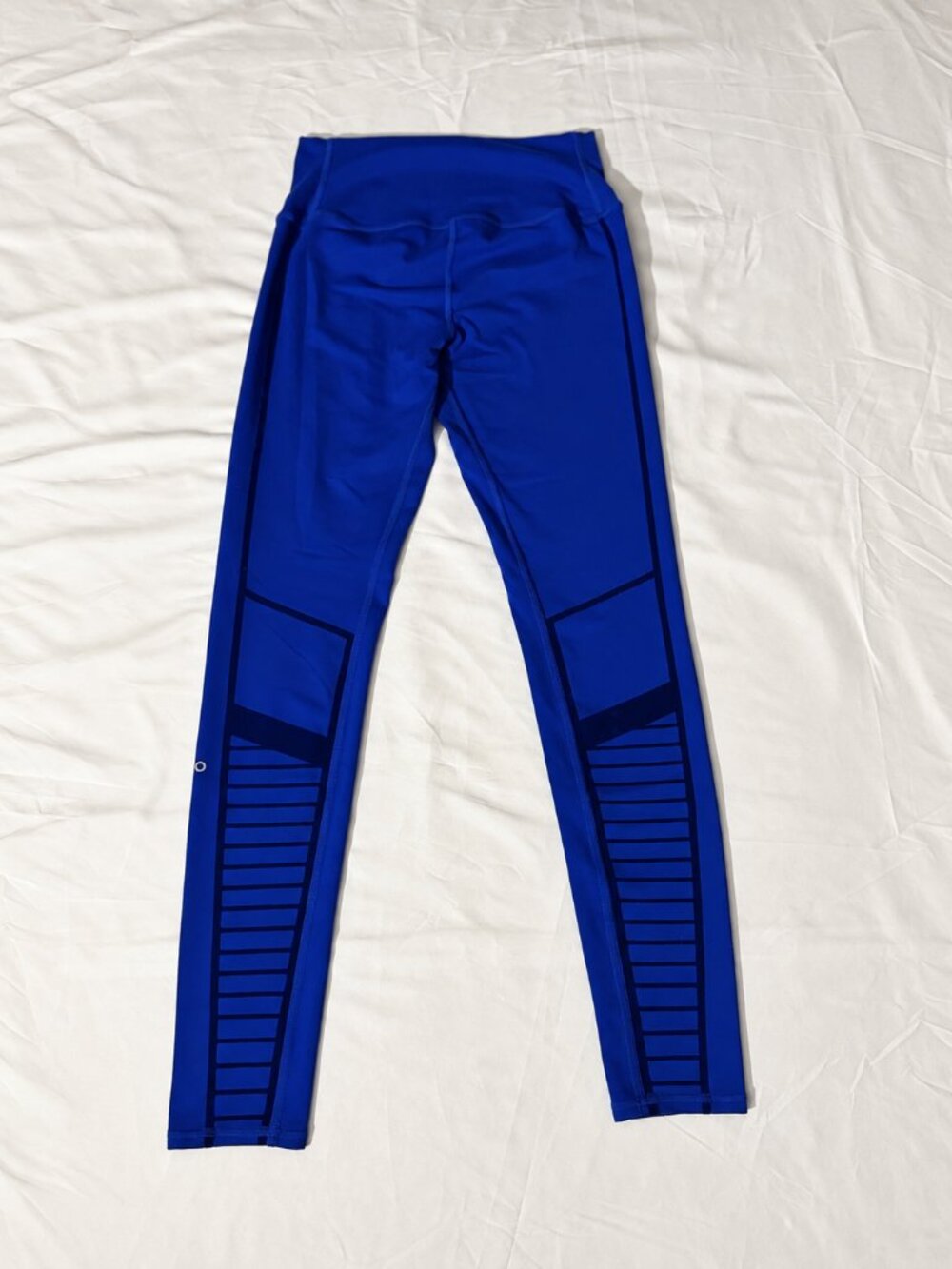 Alo Yoga Illusion 3 Tribal Print Leggings Small Arctic Royalty Blue Black